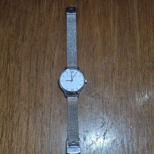 Olivia Burton Silver and Gold Mesh Watch